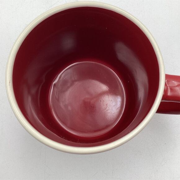 Place & Time Red Ceramic Mug 13.5 oz Winter Festive Christmas Theme - Picture 6 of 7